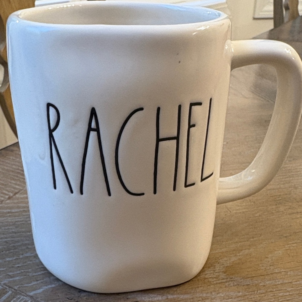 Rae Dunn Cream Mug with Black Lettering
